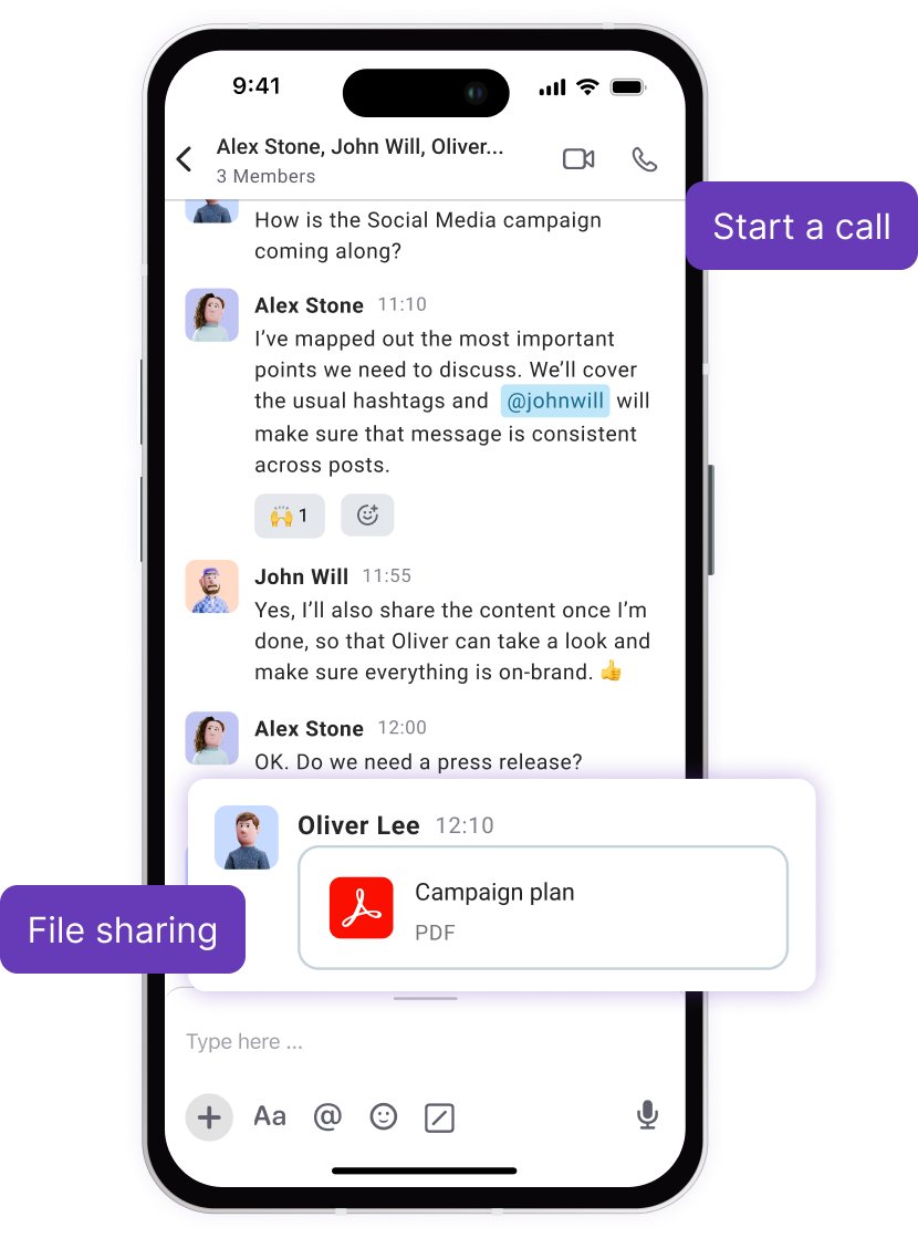 Pumble mobile app