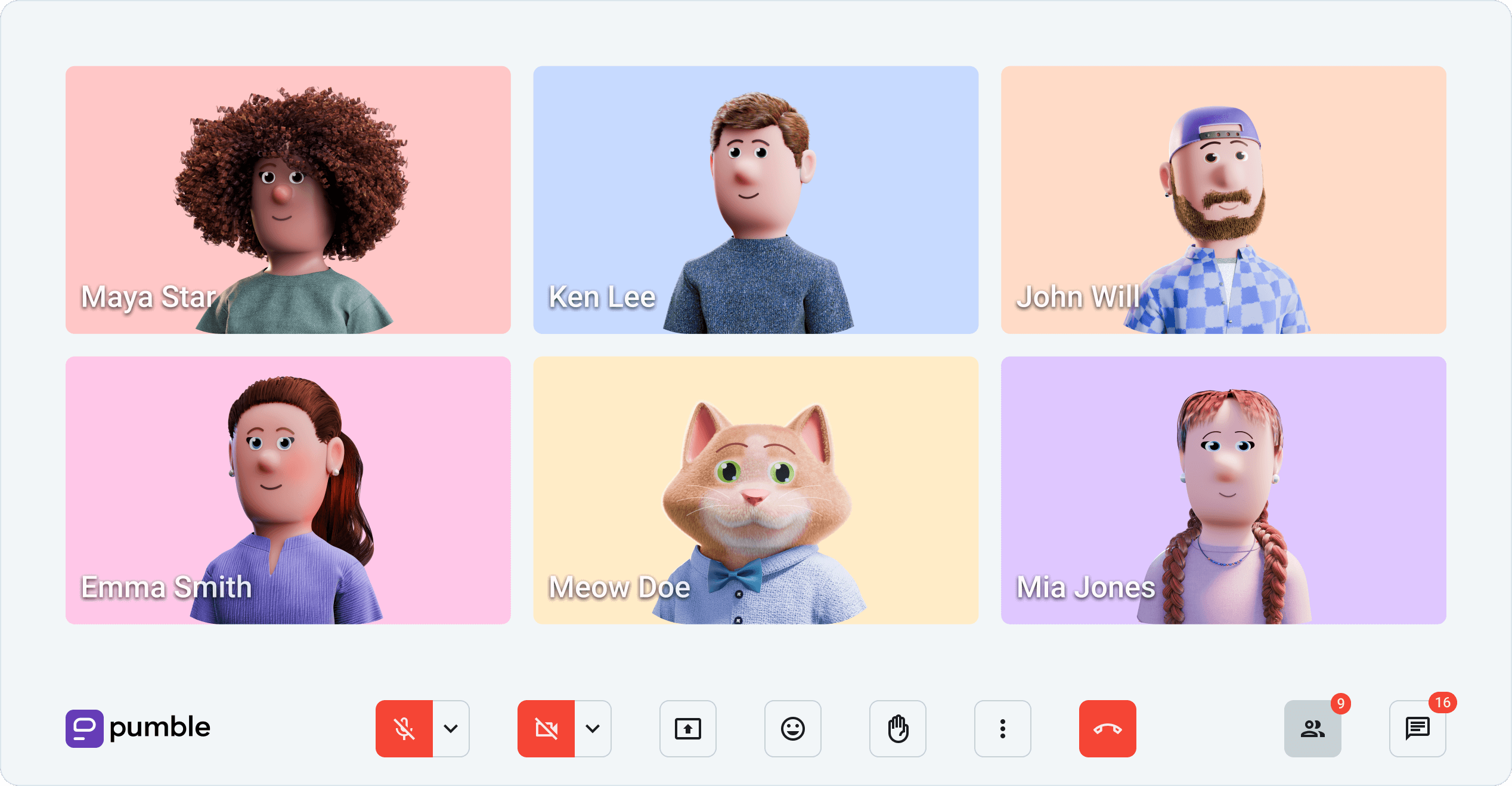 Pumble meetings screenshot