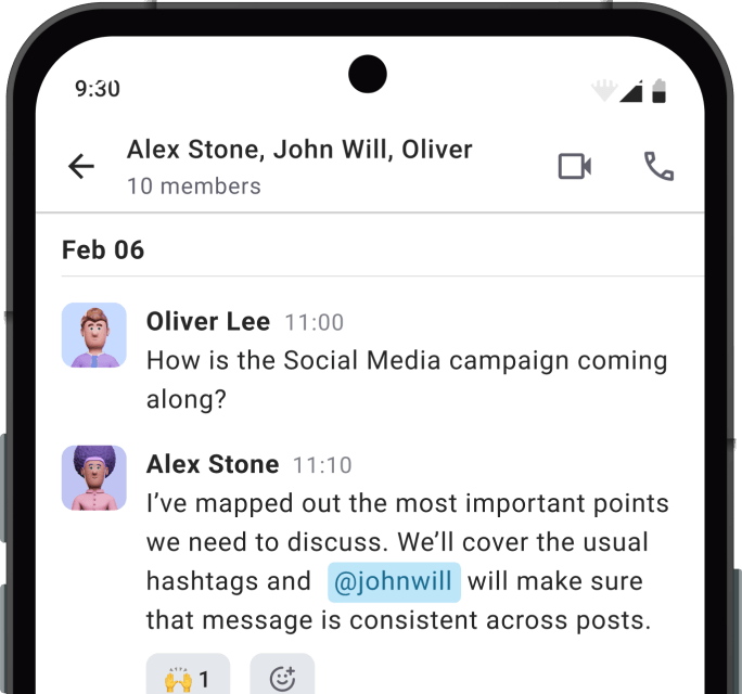 Start chatting with your team