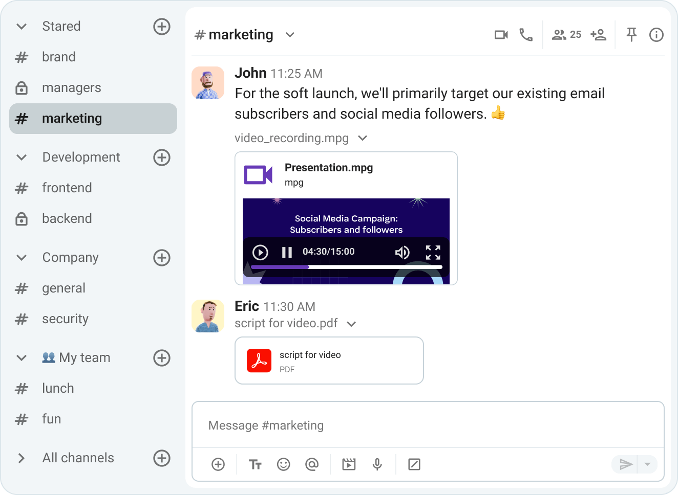 Organize your team communication