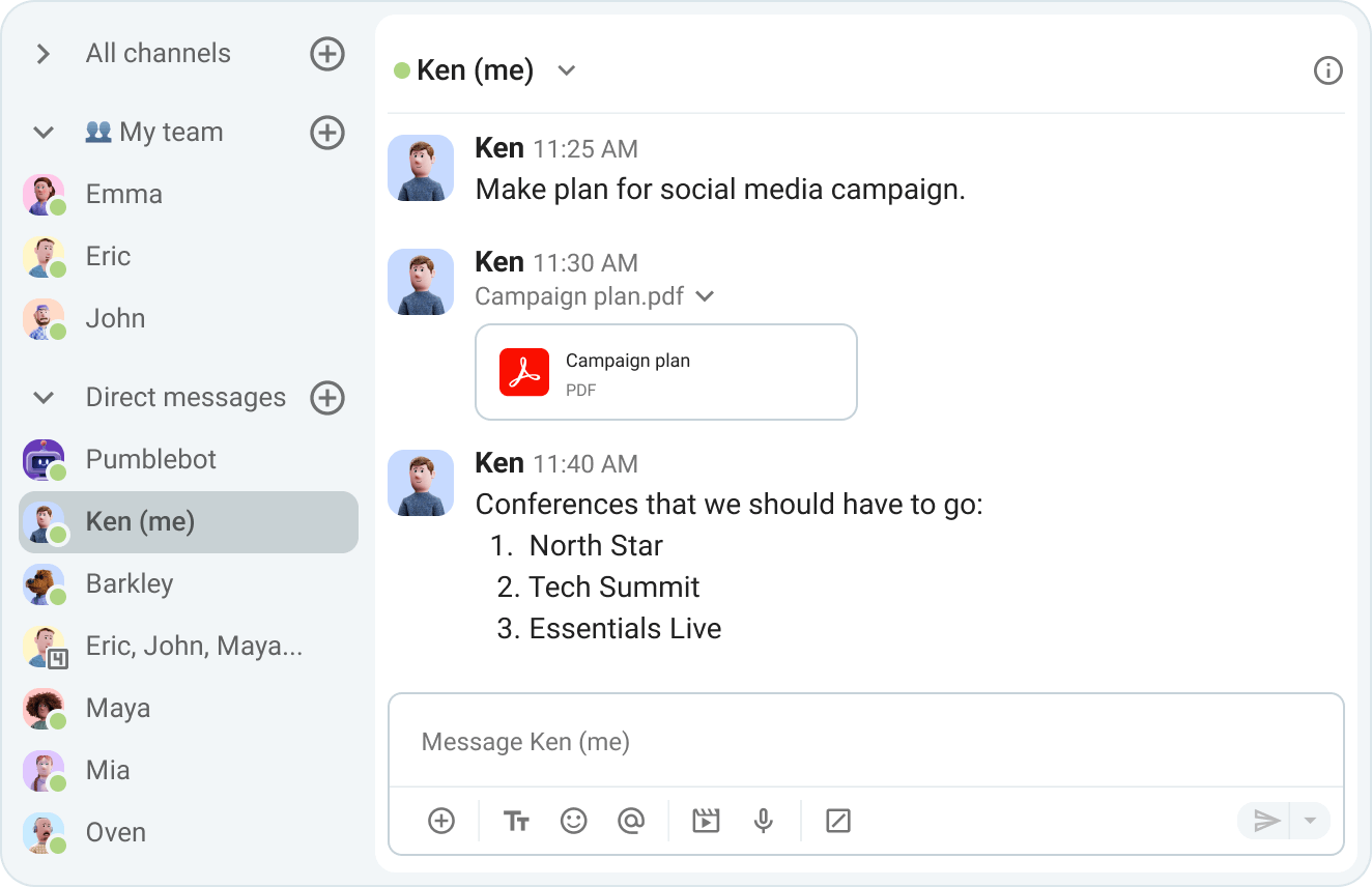 Save important notes in your chat