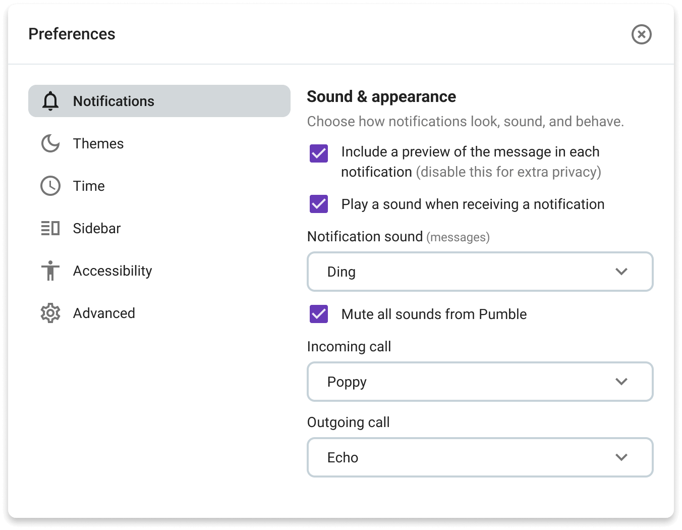 Personalize sounds of messages and calls