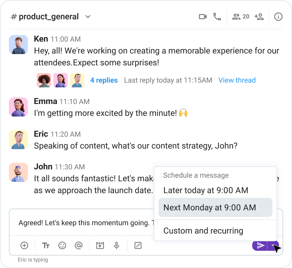 Plan your messages ahead