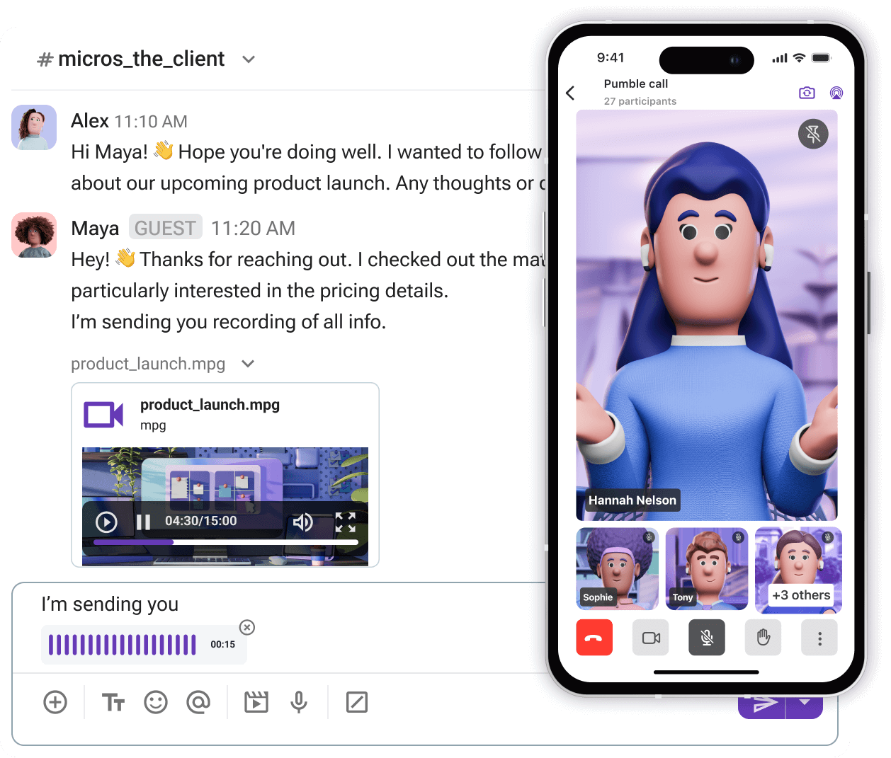 Experience more with Pumble video conferencing