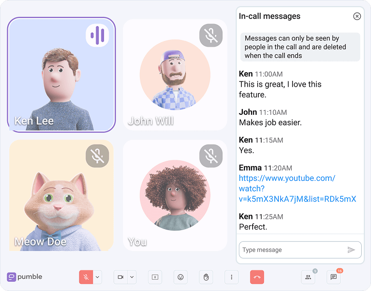 Send in-call messages
