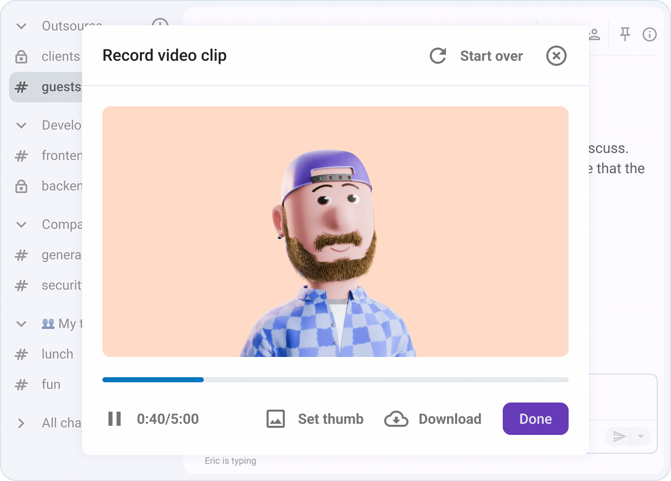 Share a video update with your team
