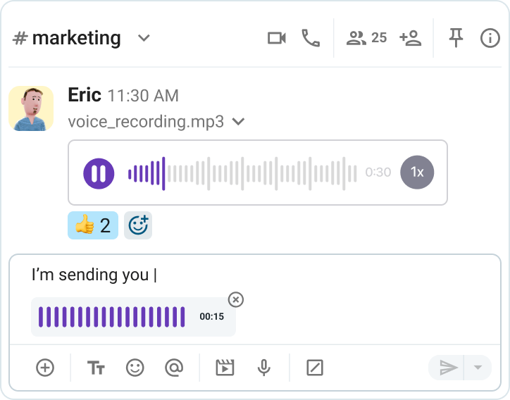 Record voice messages