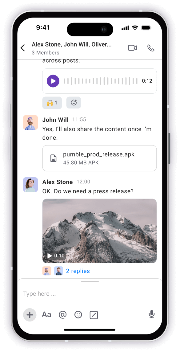 Share files and messages