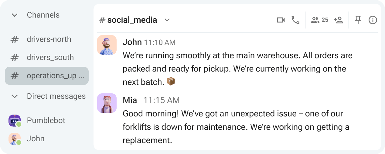 Start chatting with your team