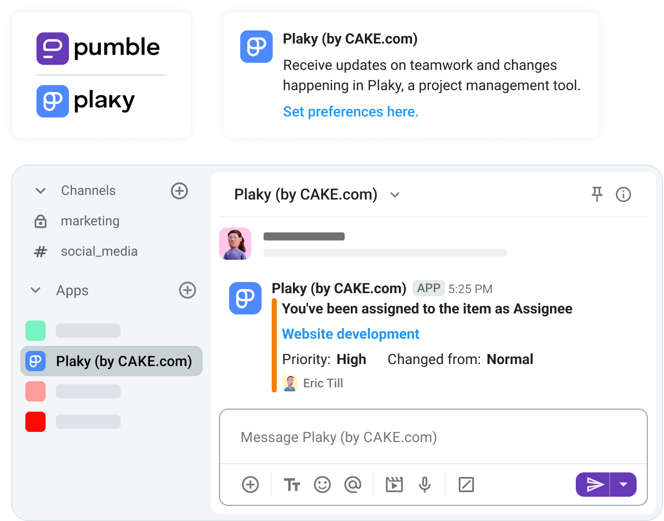 Image of how Plaky works in Pumble