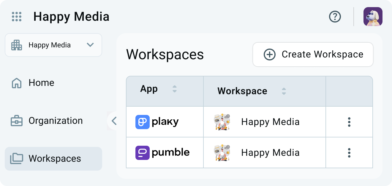 Pumble and Plaky workspaces