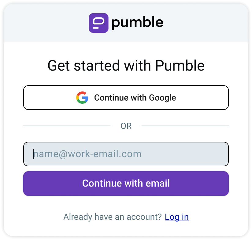 Create Pumble account