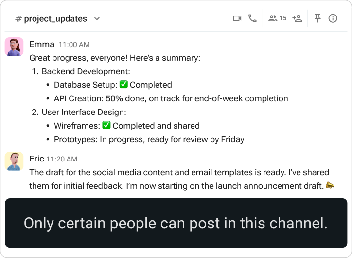 Read-only channels