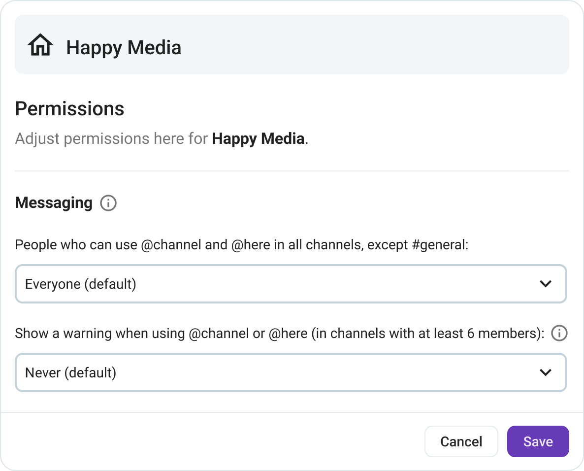 Give different permissions to your team members