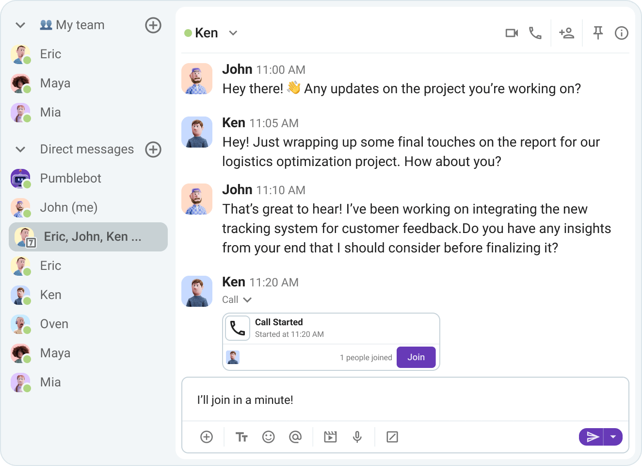 Send messages directly or in a group