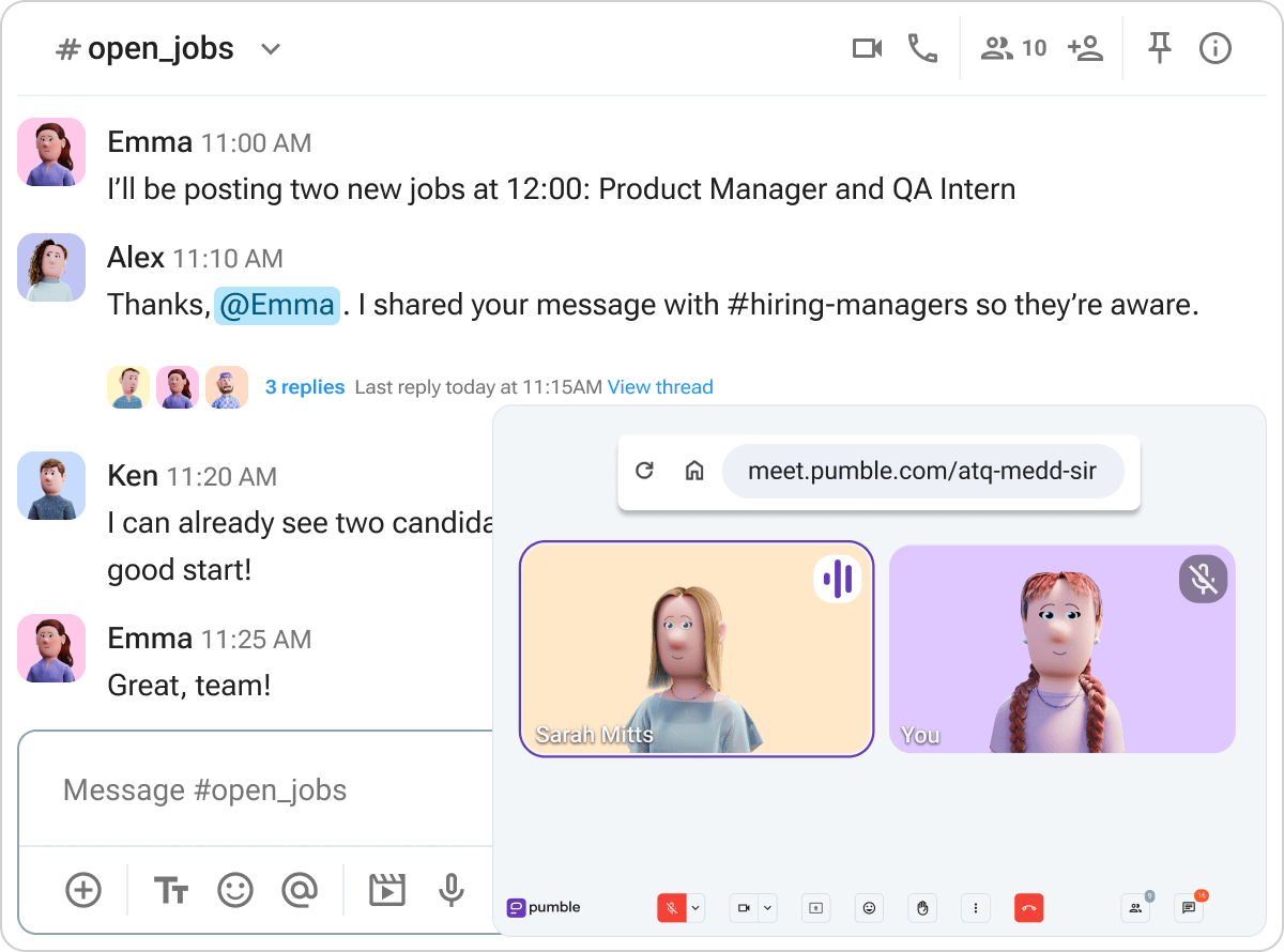 Standardize your onboarding process and include employees in public or private channels