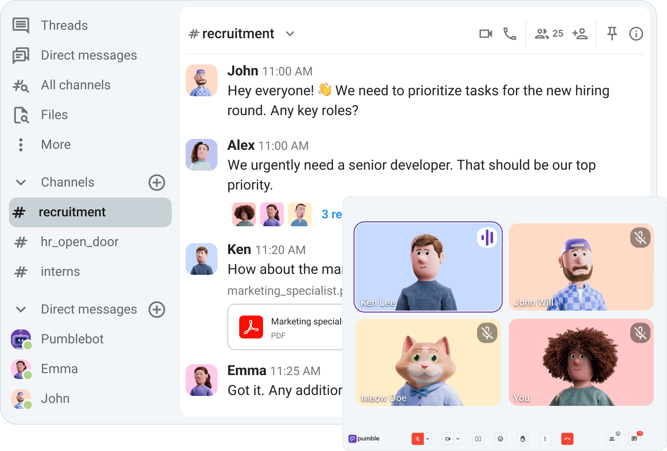 Connect HR tools and team in Pumble