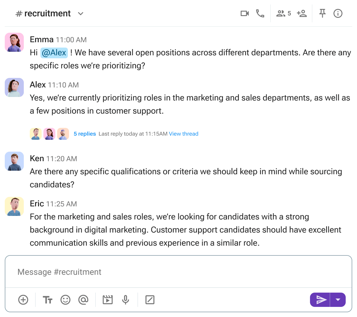 Create custom-based channels for your recruitment process