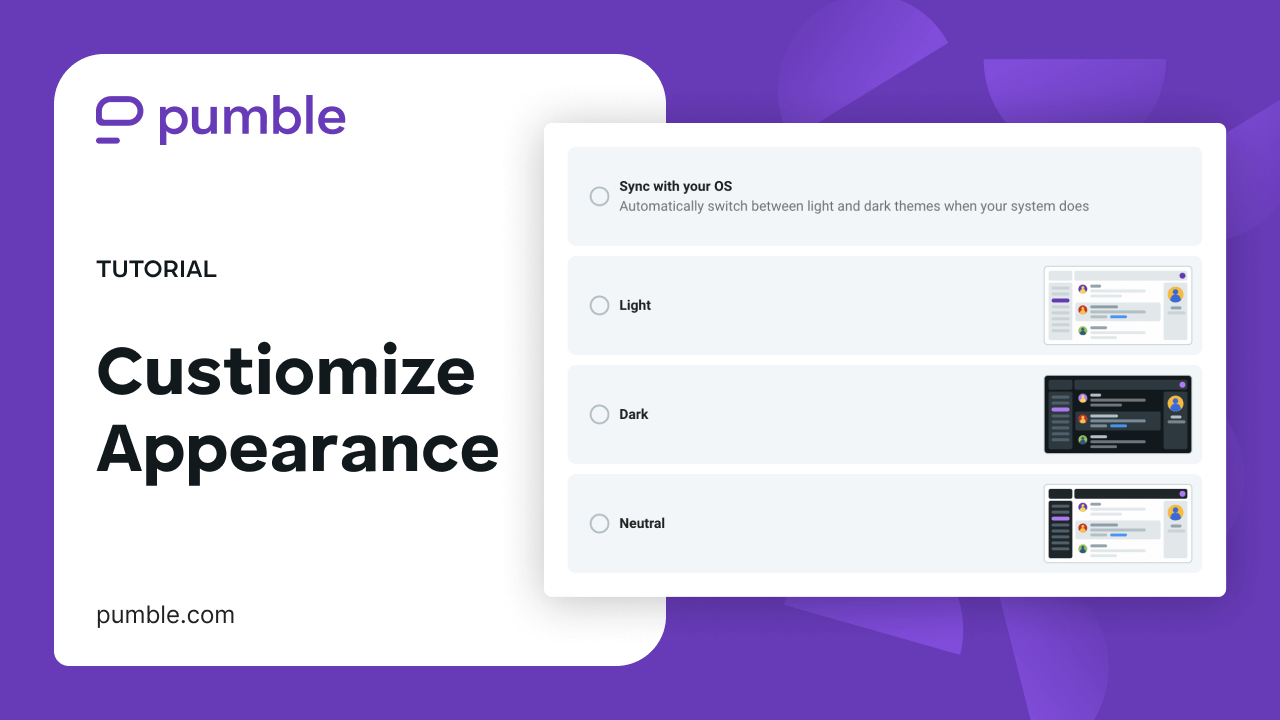 Customize appearance in Pumble video tutorial