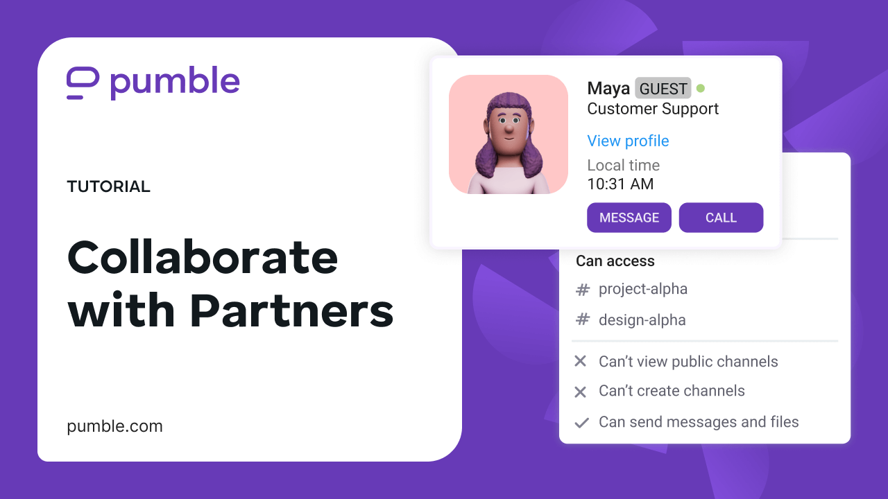 Work with partners in Pumble video tutorial