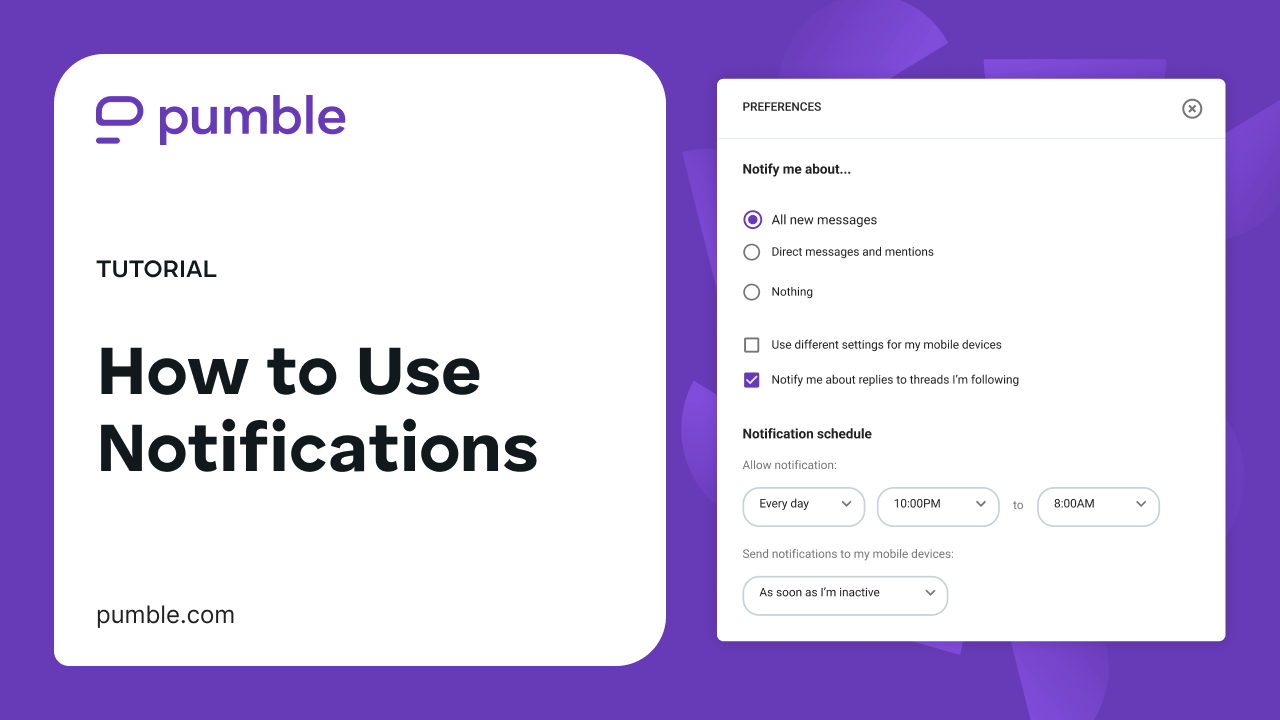 How best to use notifications in Pumble video tutorial