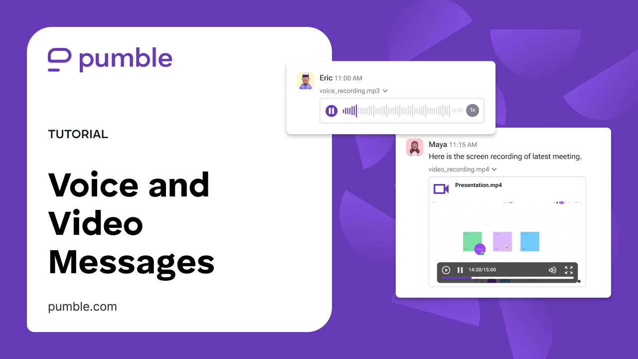 Record voice and video messages in Pumble video tutorial